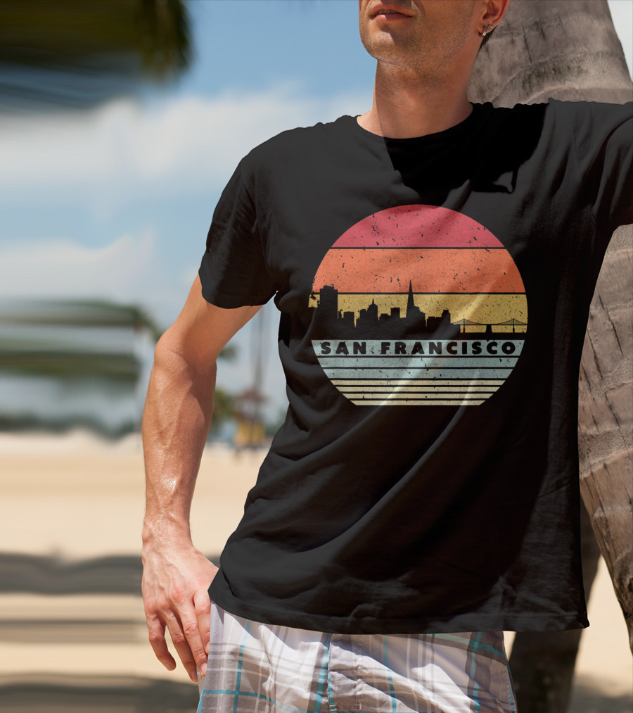 San Francisco Vintage Skyline Souvenir USA T-Shirt
