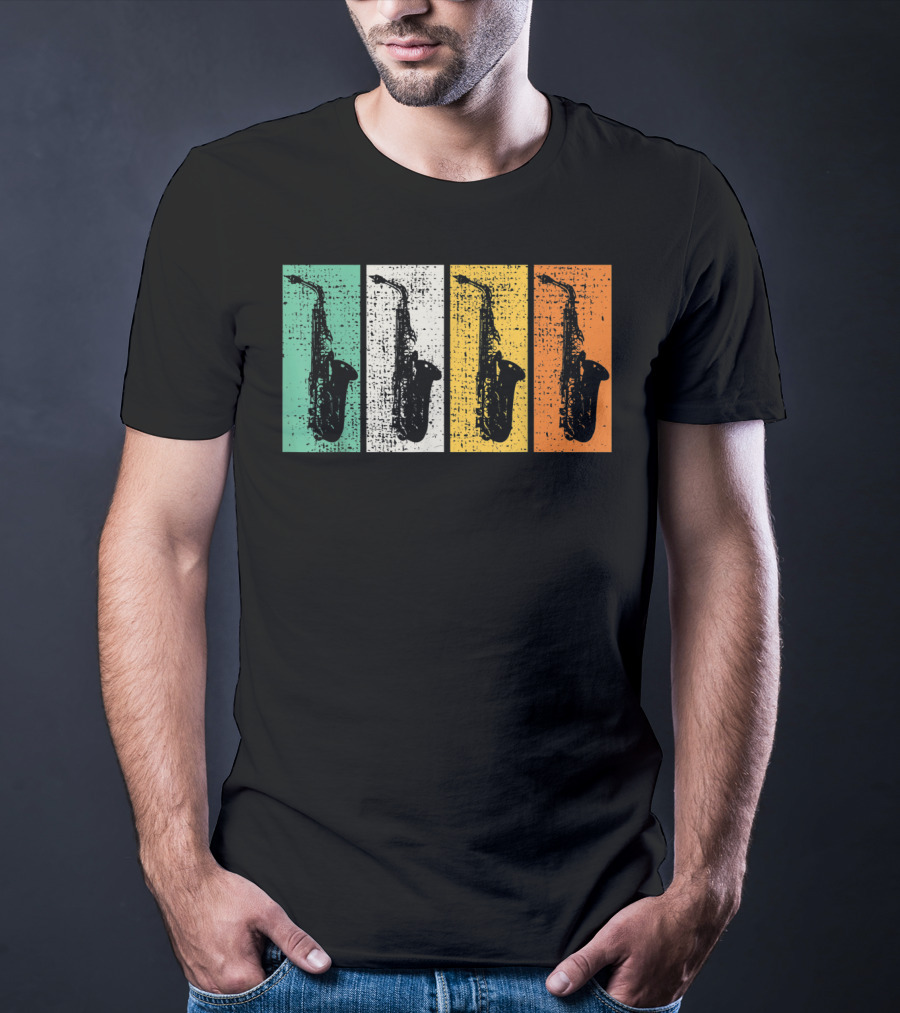 Retro Saxophone Pop Art Marching Band Sax T-Shirt