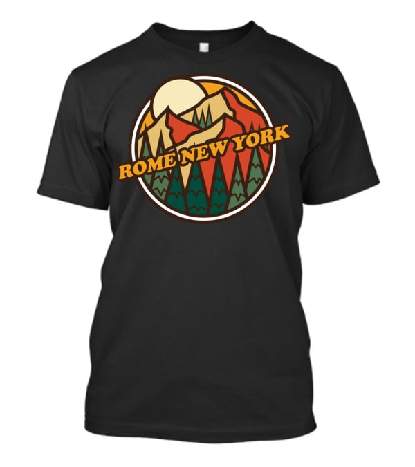 Rome New York Hiking Vintage Mountain Landscape T-Shirt