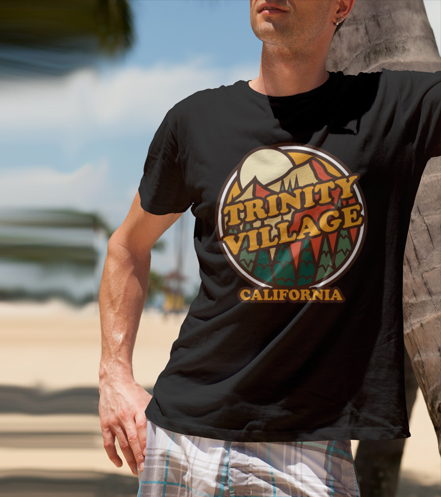 Trinity Village California Vintage Mountain Scenery T-Shirt