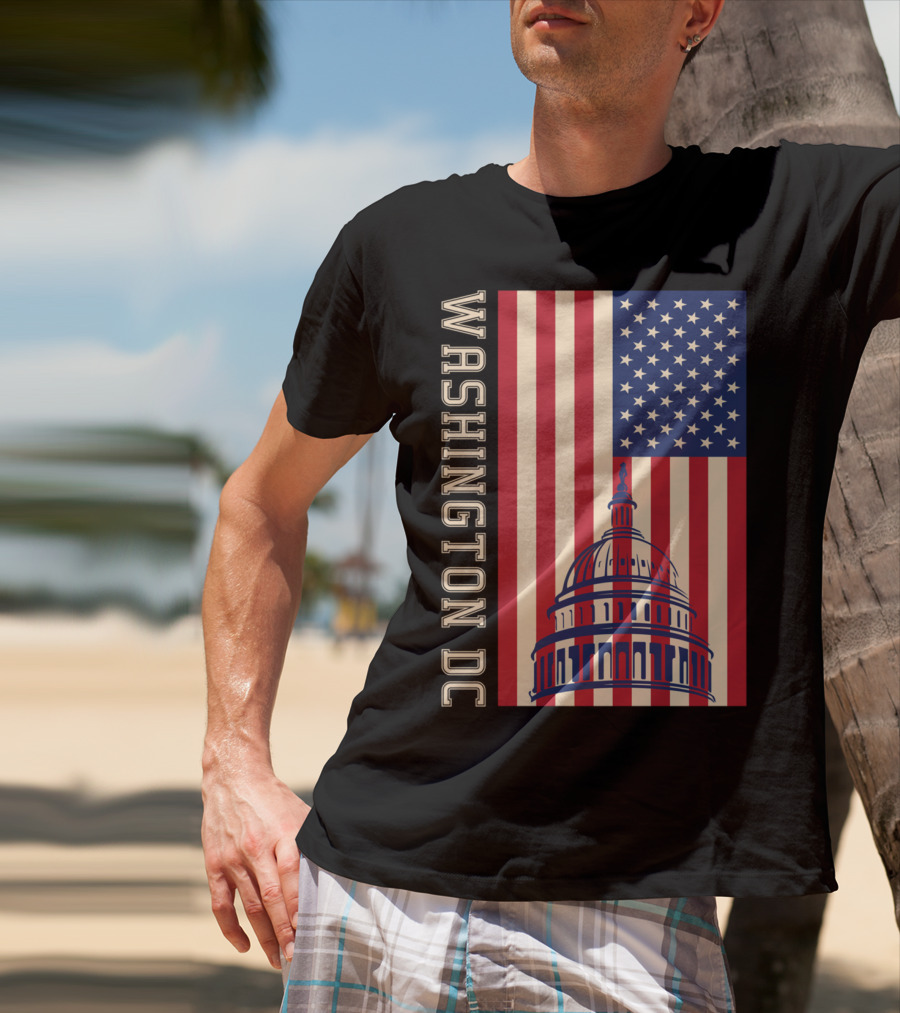 Washington DC American Flag Capitol Building T-Shirt