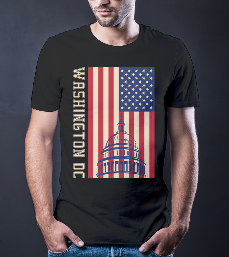 Washington DC American Flag Capitol Building T-Shirt