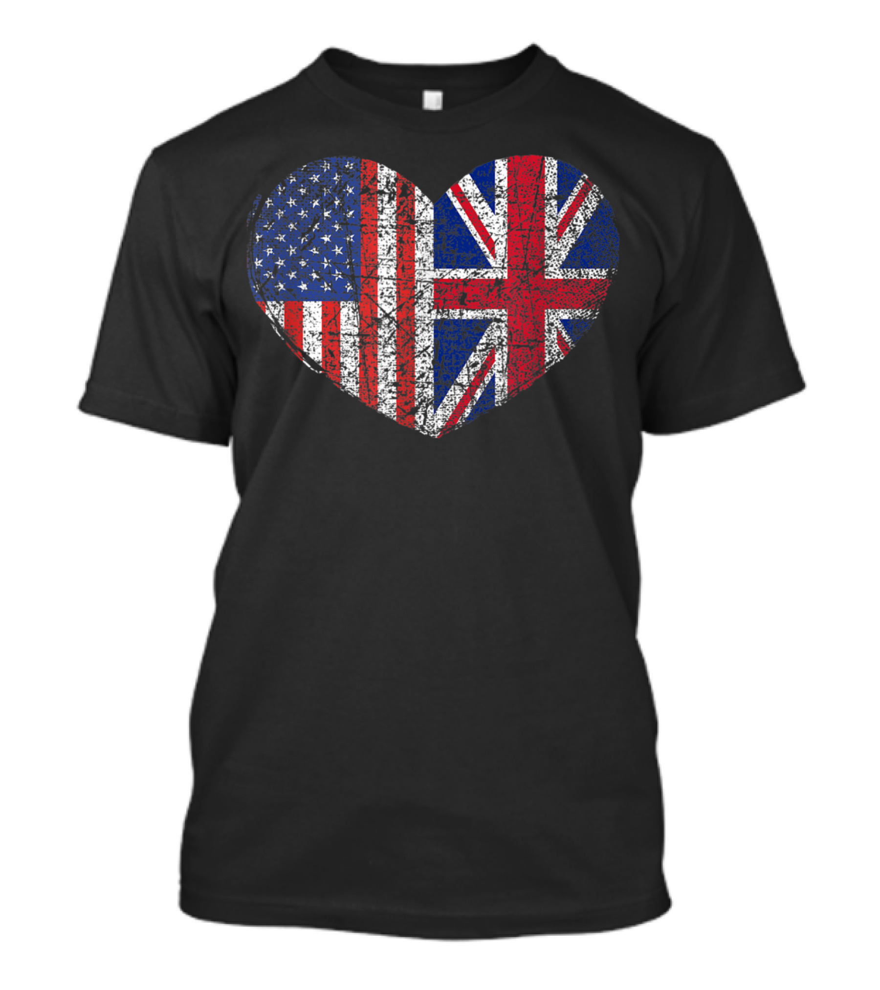 USA United Kingdom Heart Dual Citizenship Flag T-Shirt