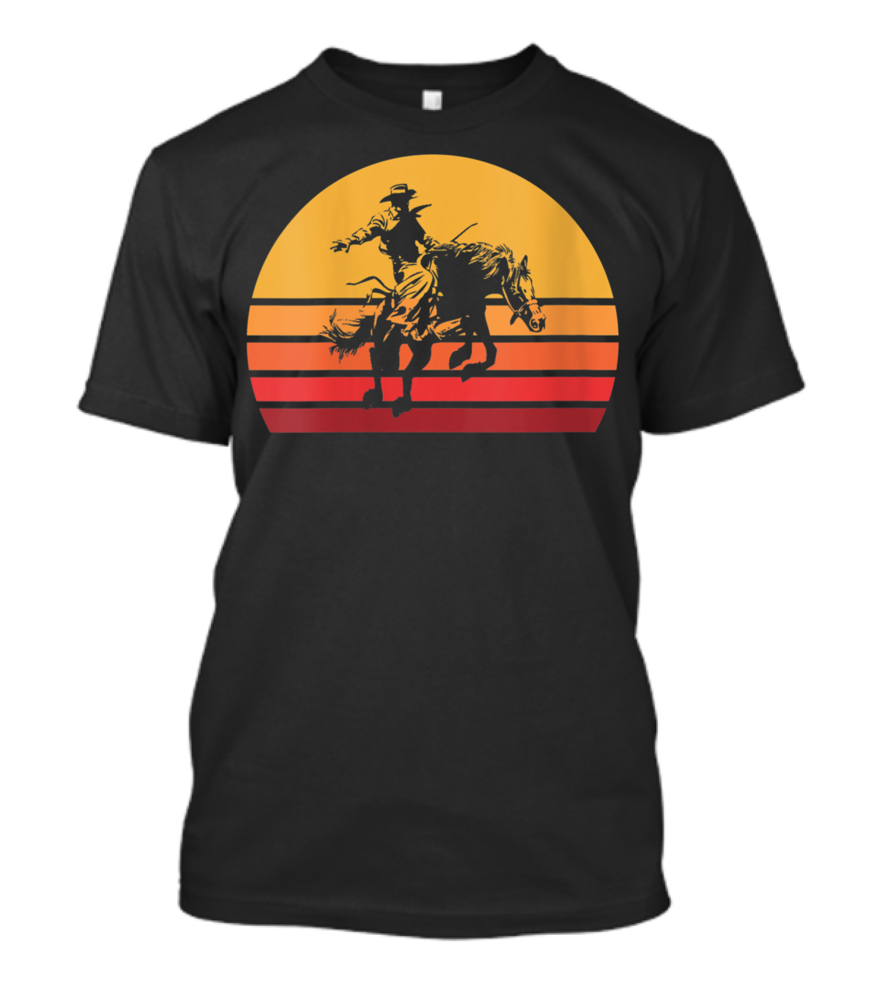 Retro Sunset Bronc Riding Vintage Bucking T-Shirt