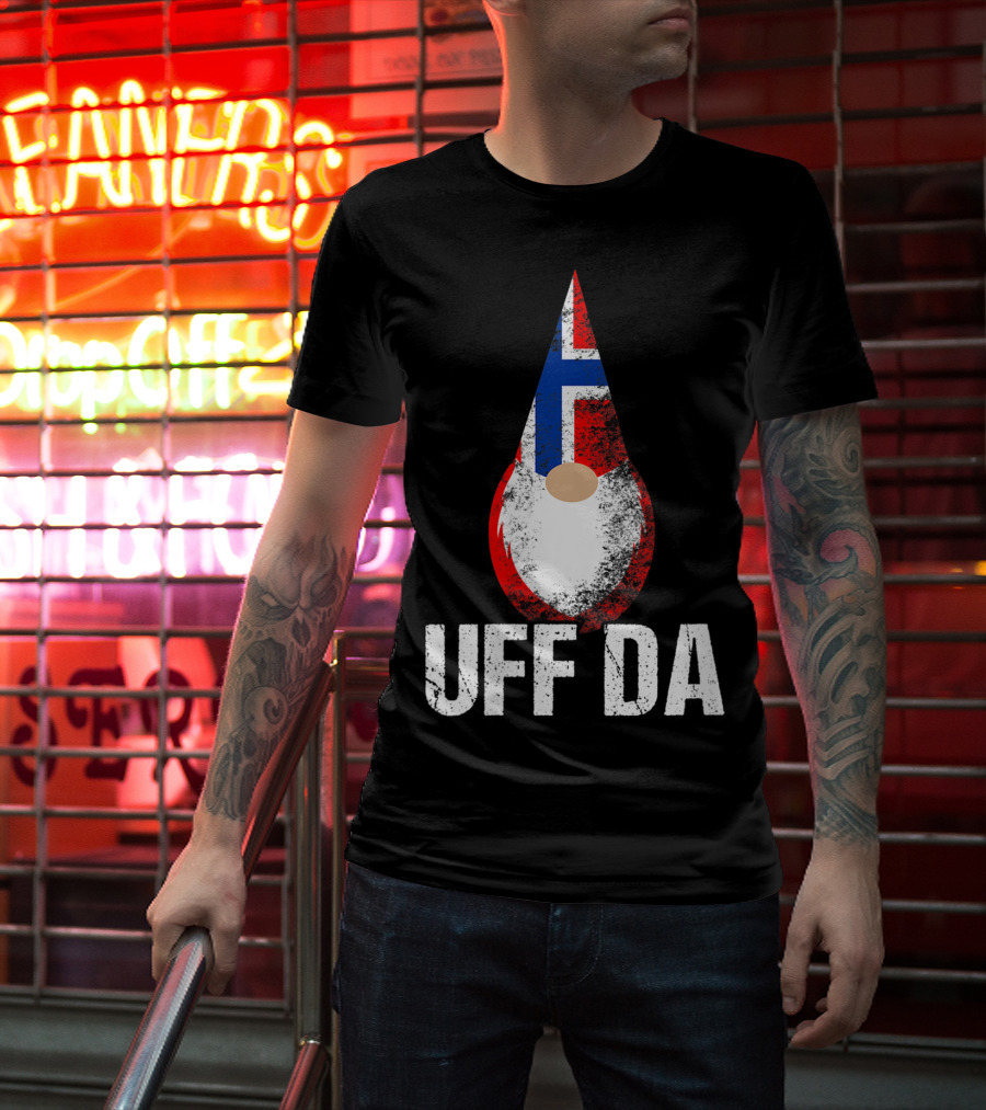 Uff Da Norwegian Flag Gnome Norway Tomte T-Shirt