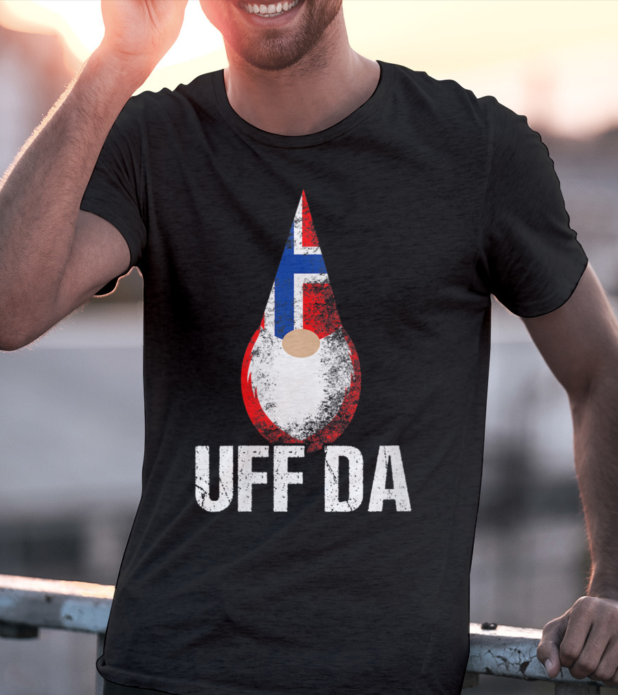 Uff Da Norwegian Flag Gnome Norway Tomte T-Shirt