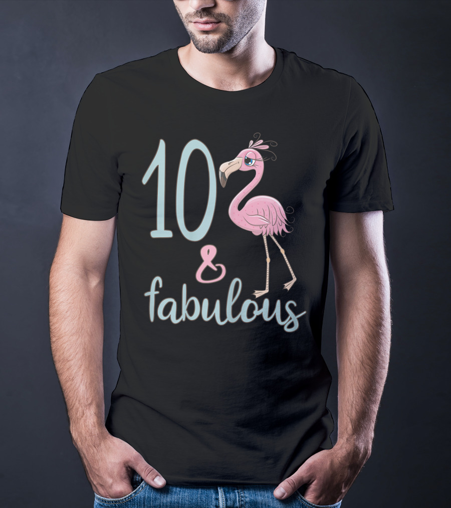 10 And Fabulous Birthday Flamingo 10th Bday Girl T-Shirt