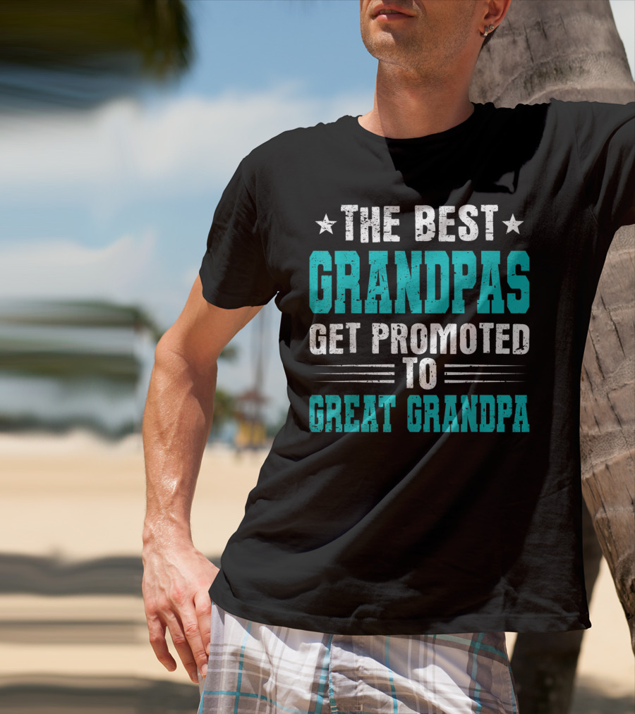The Best Grandpas Get Promoted To Great Grandpa T-Shirt