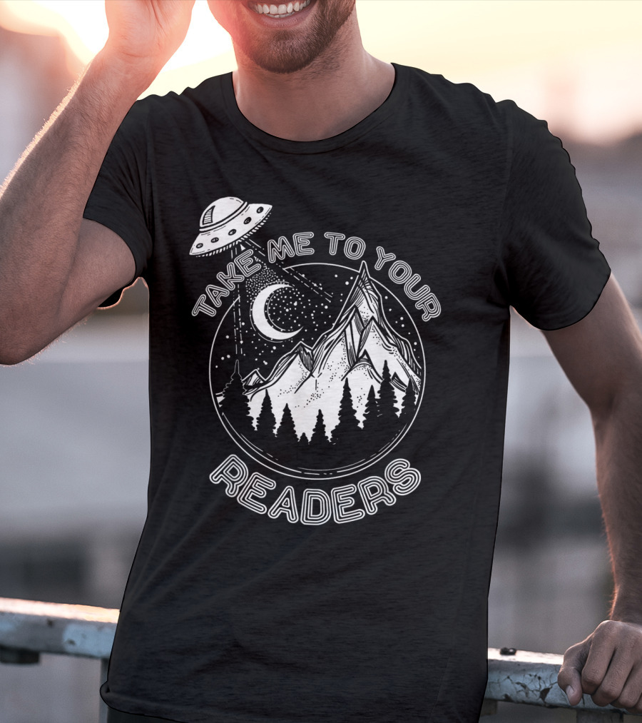 Take Me To Your Readers Alien Library Space Adventure T-Shirt