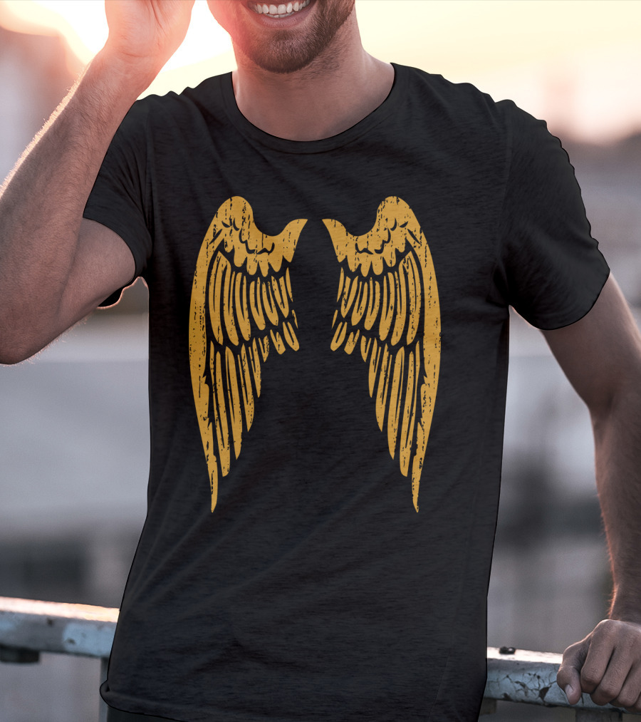 Gold Angel Wings Back T-Shirt