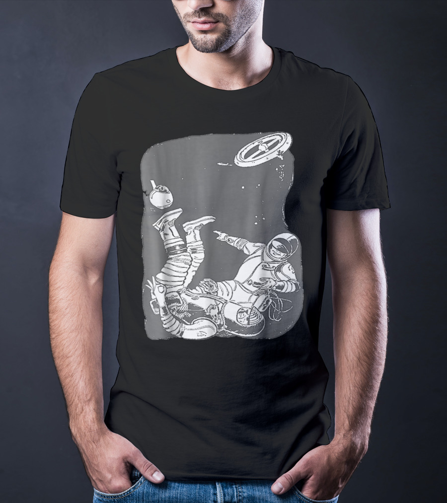 Astronaut Playing Circle Game In Space Prank Meme T-Shirt
