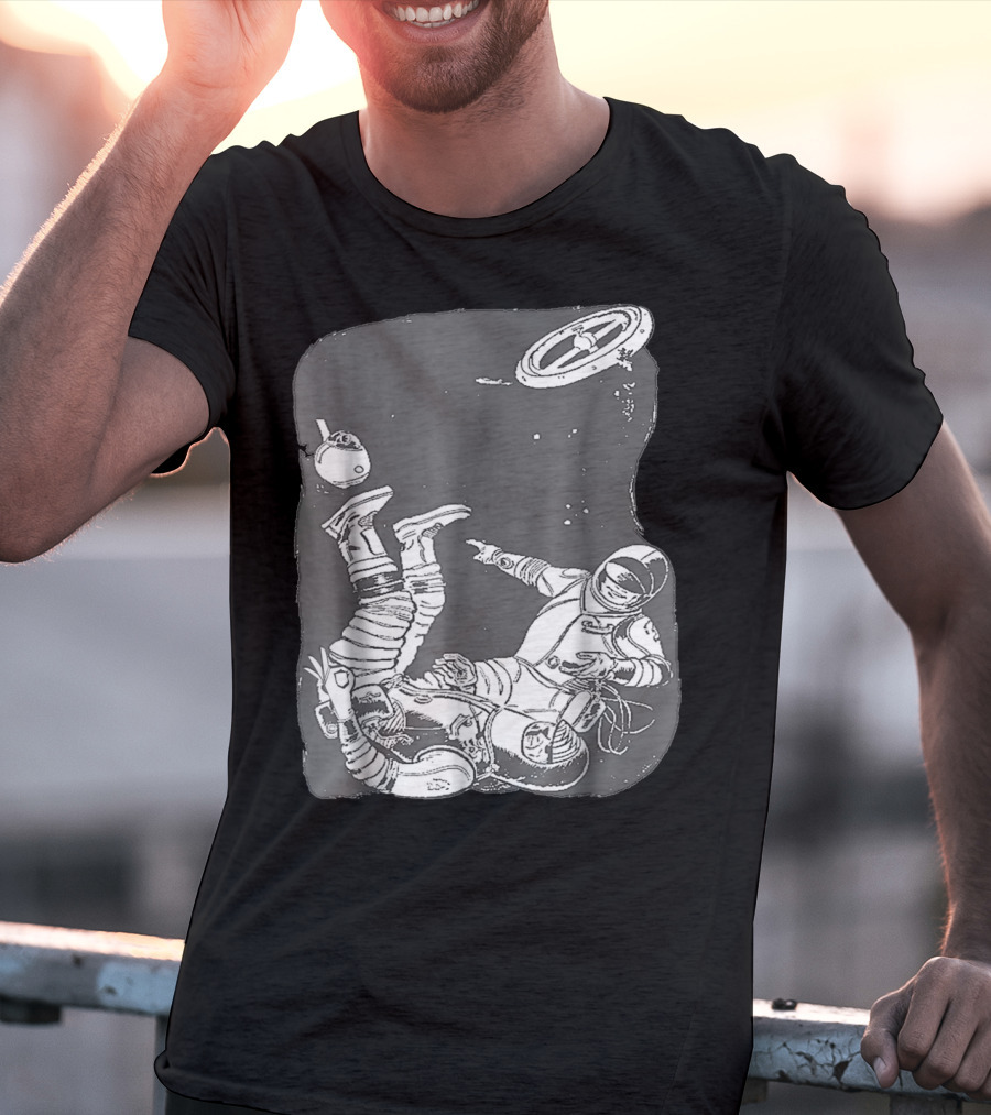 Astronaut Playing Circle Game In Space Prank Meme T-Shirt