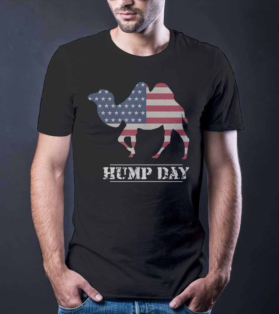 Hump Day American Flag Camel Funny T-Shirt