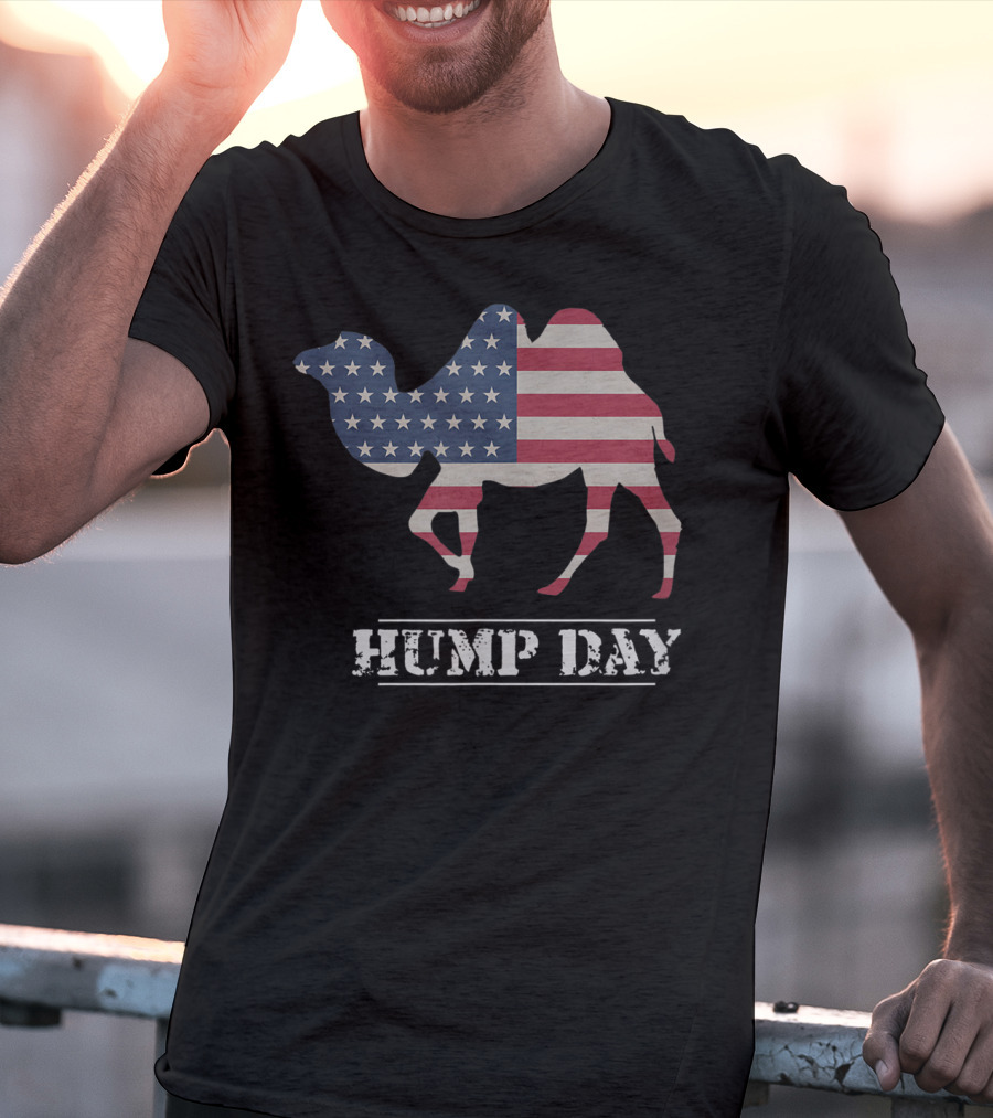 Hump Day American Flag Camel Funny T-Shirt