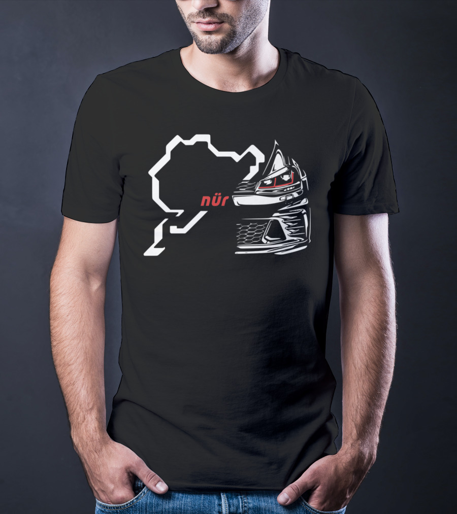 GTI Nürburgring Green Hell Racing Track Car Outline T-Shirt