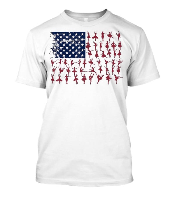 Ballet Dancer Kids American Flag July T-Shirt