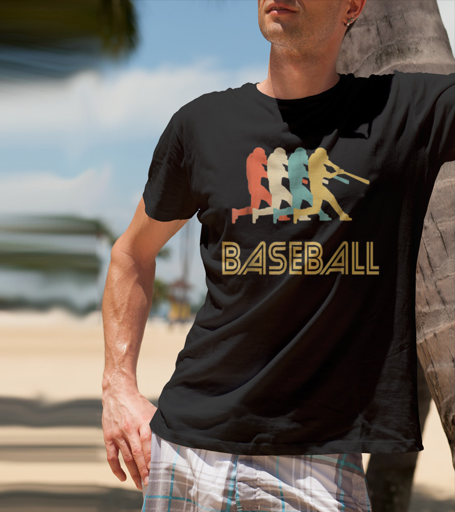 Baseball Batter Pop Multicolor Swing T-Shirt