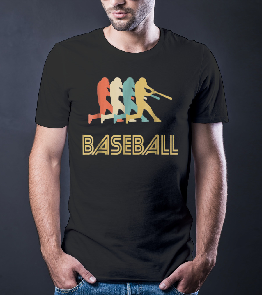 Baseball Batter Pop Multicolor Swing T-Shirt