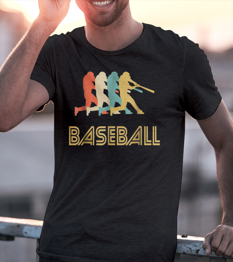 Baseball Batter Pop Multicolor Swing T-Shirt