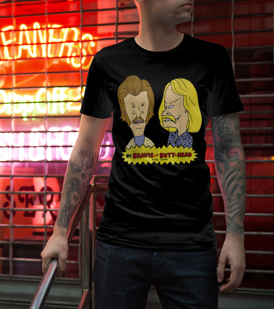 MTV Beavis And Butt-Head Seventies Mustaches Retro Look By Mike Judge T-Shirt