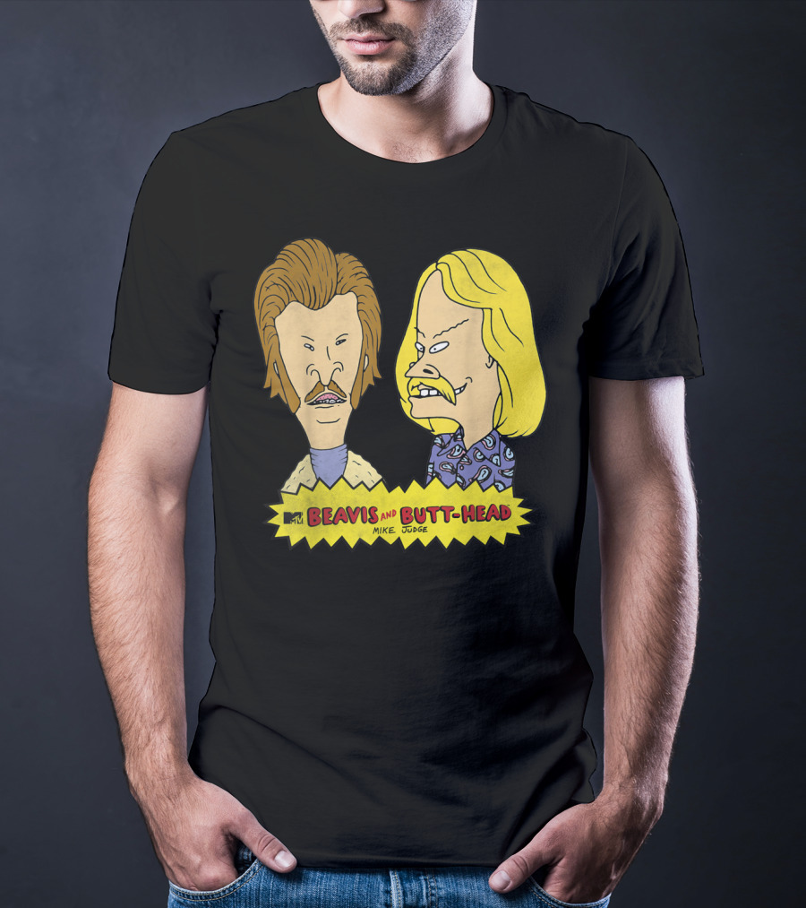 MTV Beavis And Butt-Head Seventies Mustaches Retro Look By Mike Judge T-Shirt