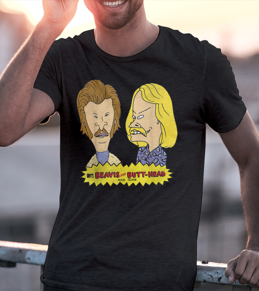 MTV Beavis And Butt-Head Seventies Mustaches Retro Look By Mike Judge T-Shirt