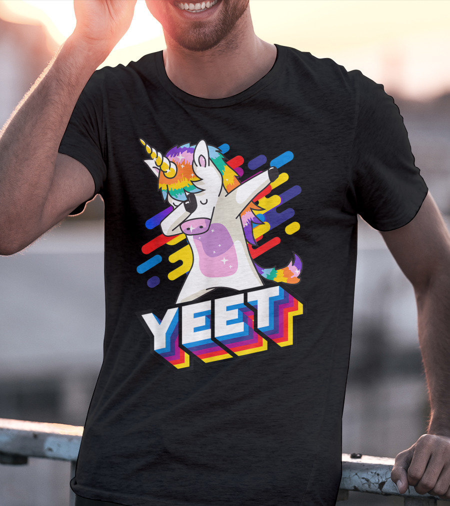 Yeet Rainbow Unicorn Dabbing T-Shirt