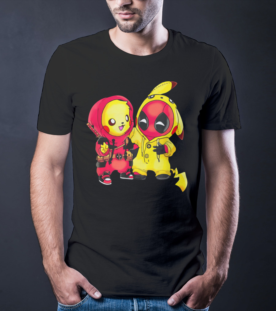 Cute Pikapool Pikachu Deadpool Mashup Hoodie Characters T-Shirt