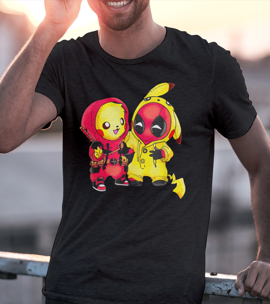 Cute Pikapool Pikachu Deadpool Mashup Hoodie Characters T-Shirt
