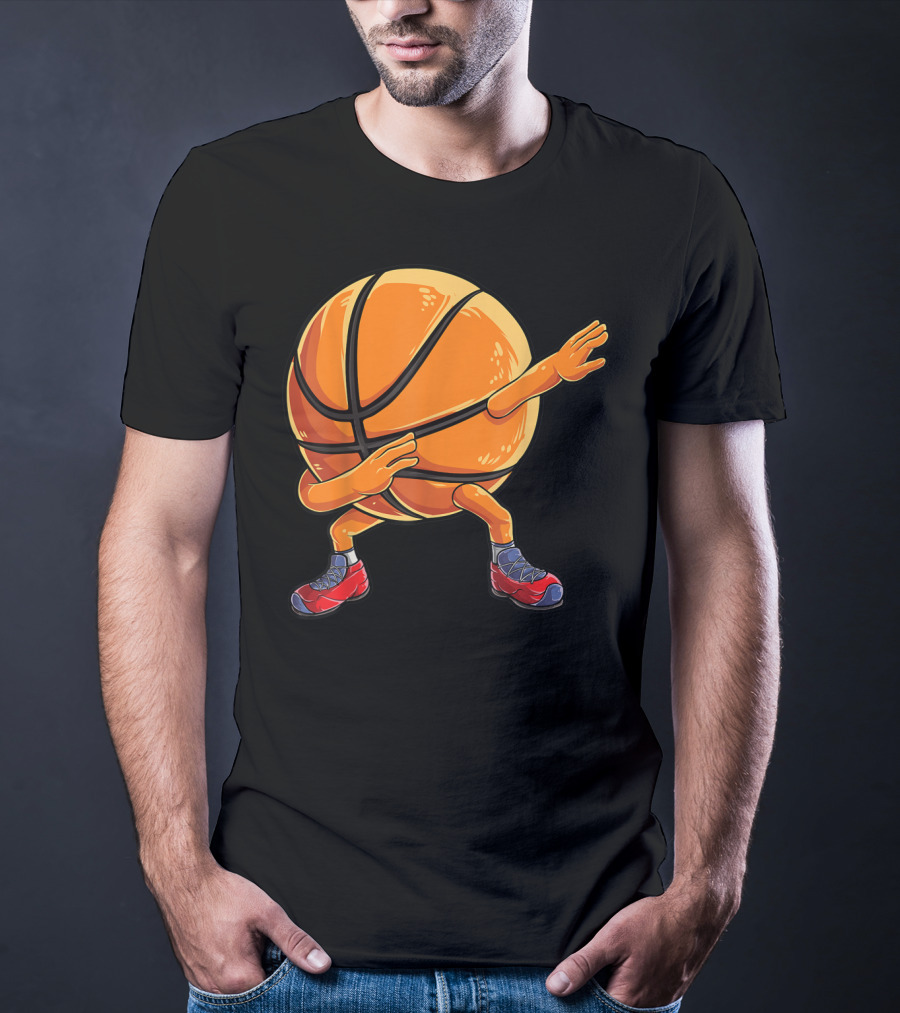 Basketball Ball Kids Boys Dab Dance With Sneakers T-Shirt