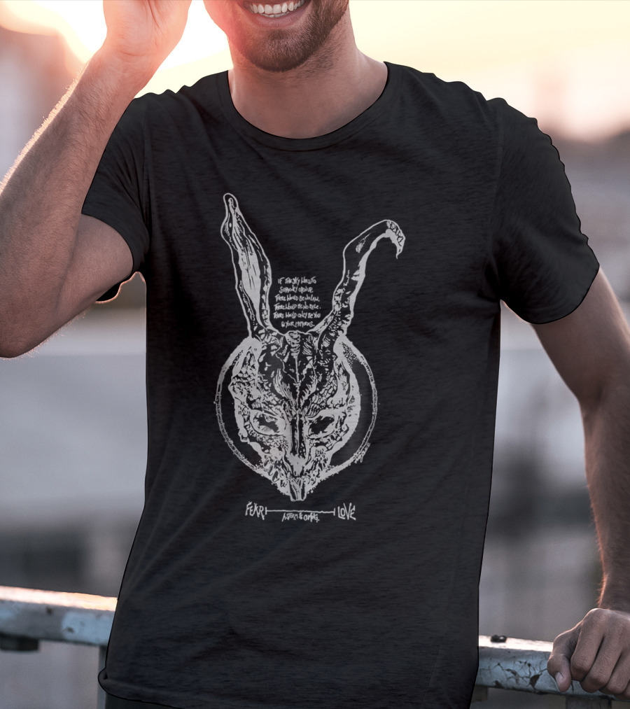 Fear And Love Donnie Darko Rabbit Drawing T-Shirt