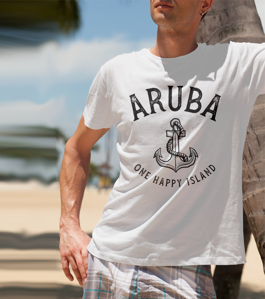 Aruba One Happy Island Anchor GGT Travel T-Shirt