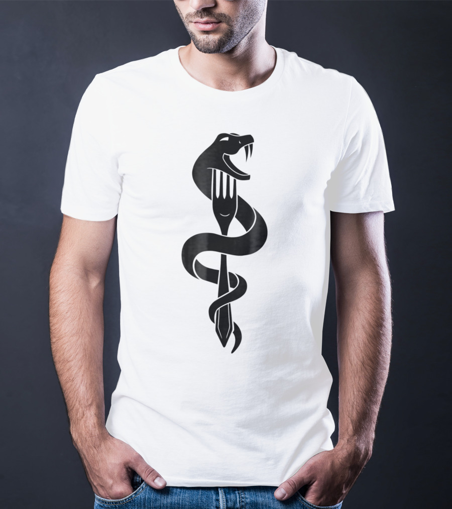 Hey Fatty Stop Eating Just Stop Eating Snake Wrapped Around Fork T-Shirt