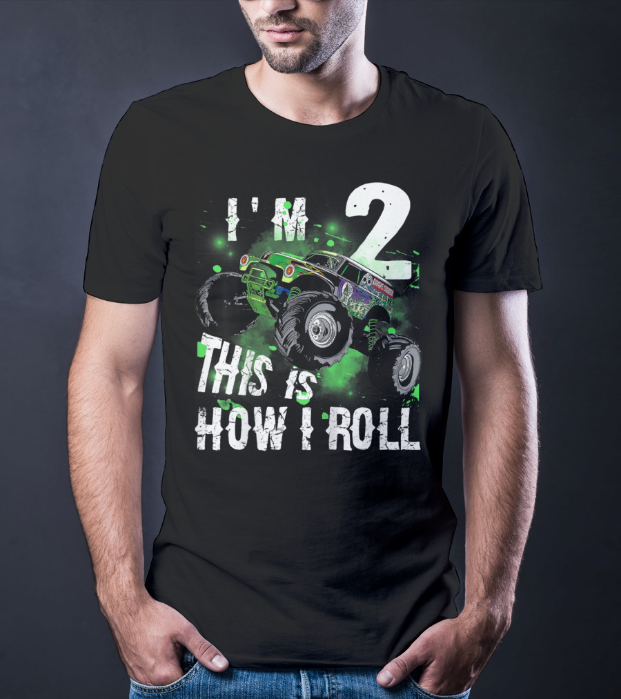 Kids I'm 2 This Is How I Roll Monster Truck T-Shirt