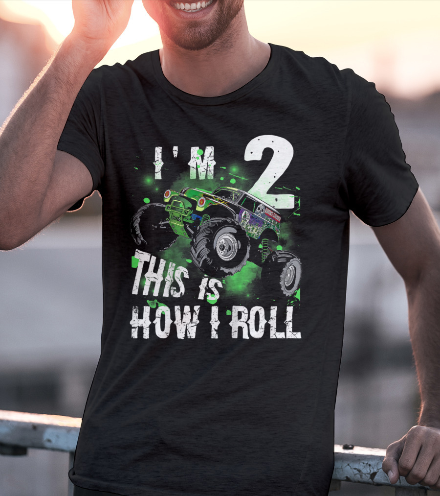 Kids I'm 2 This Is How I Roll Monster Truck T-Shirt
