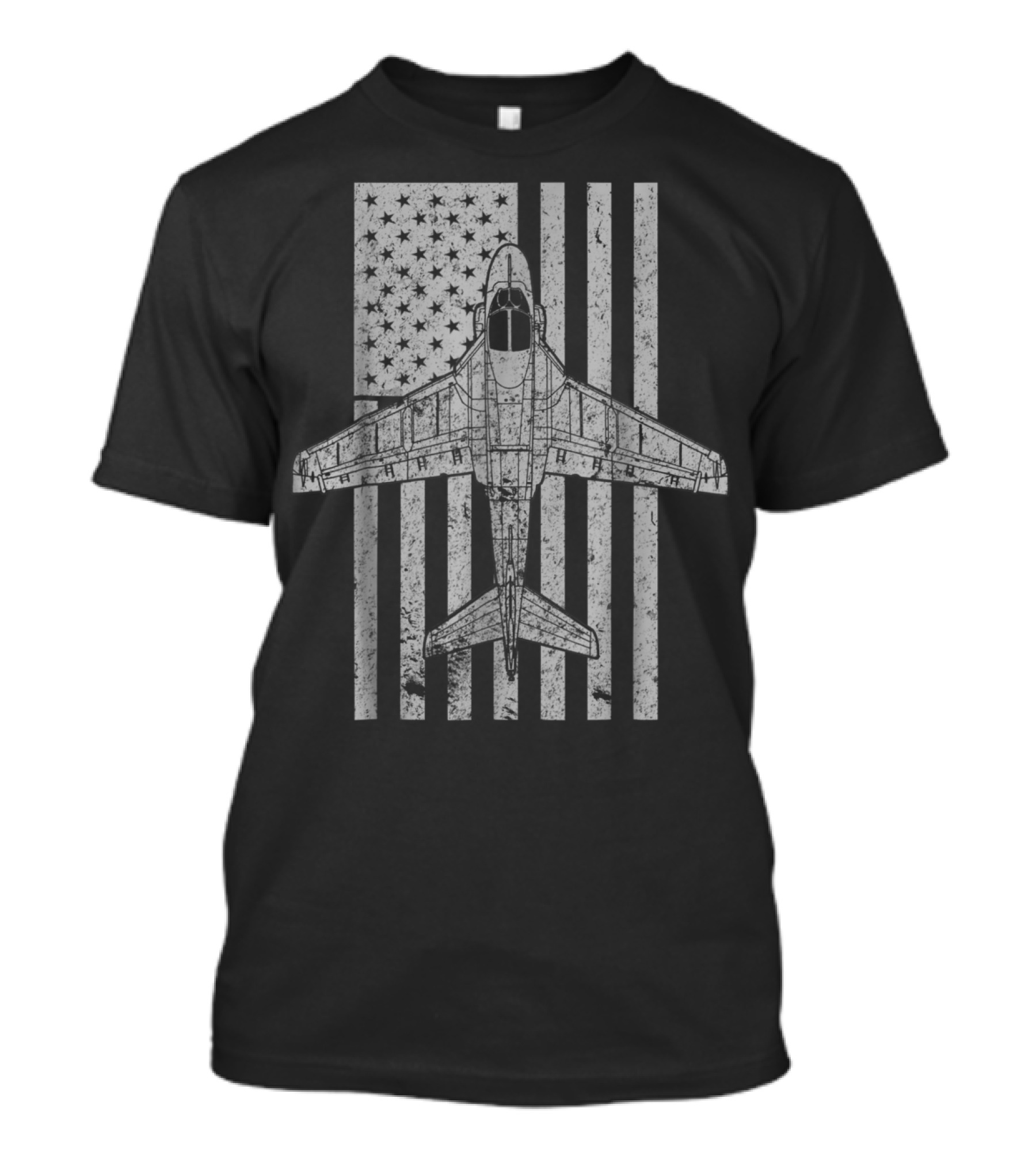 Intruder A6 Jet Airplane With Vintage American Flag T-Shirt