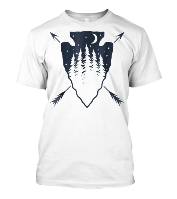 Arrowhead Pine Tree Moon With Crossed Arrows T-Shirt