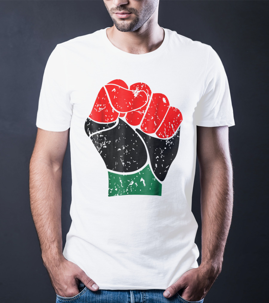 Black History Red Black And Green Pride Fist Symbol Of Empowerment T-Shirt