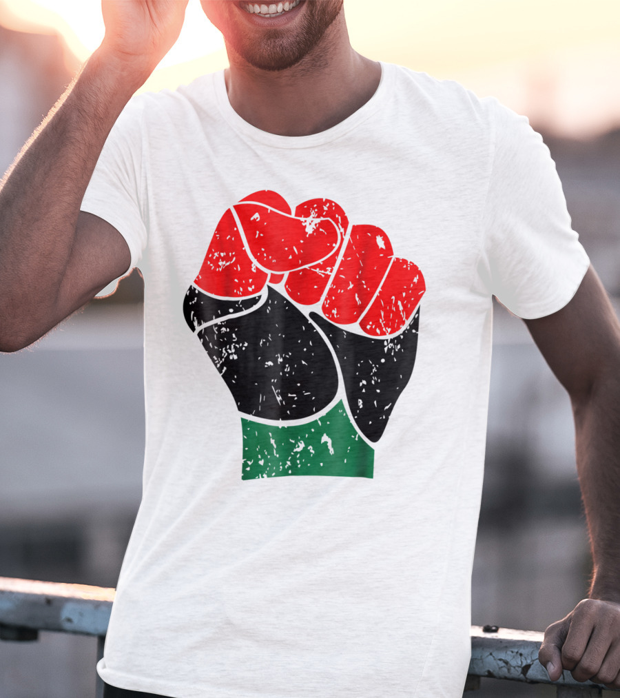 Black History Red Black And Green Pride Fist Symbol Of Empowerment T-Shirt