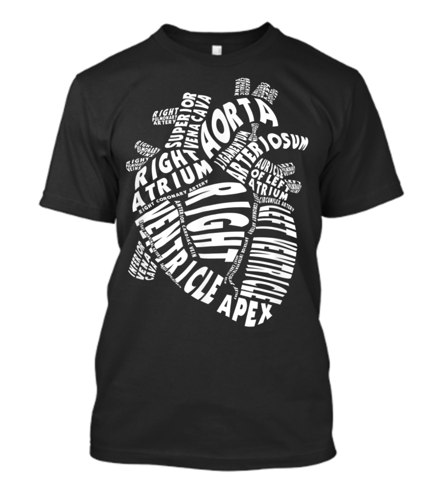 Anatomical Heart Anatomy Aorta Ventricle Atrium Cardiac Nurse Parts T-Shirt