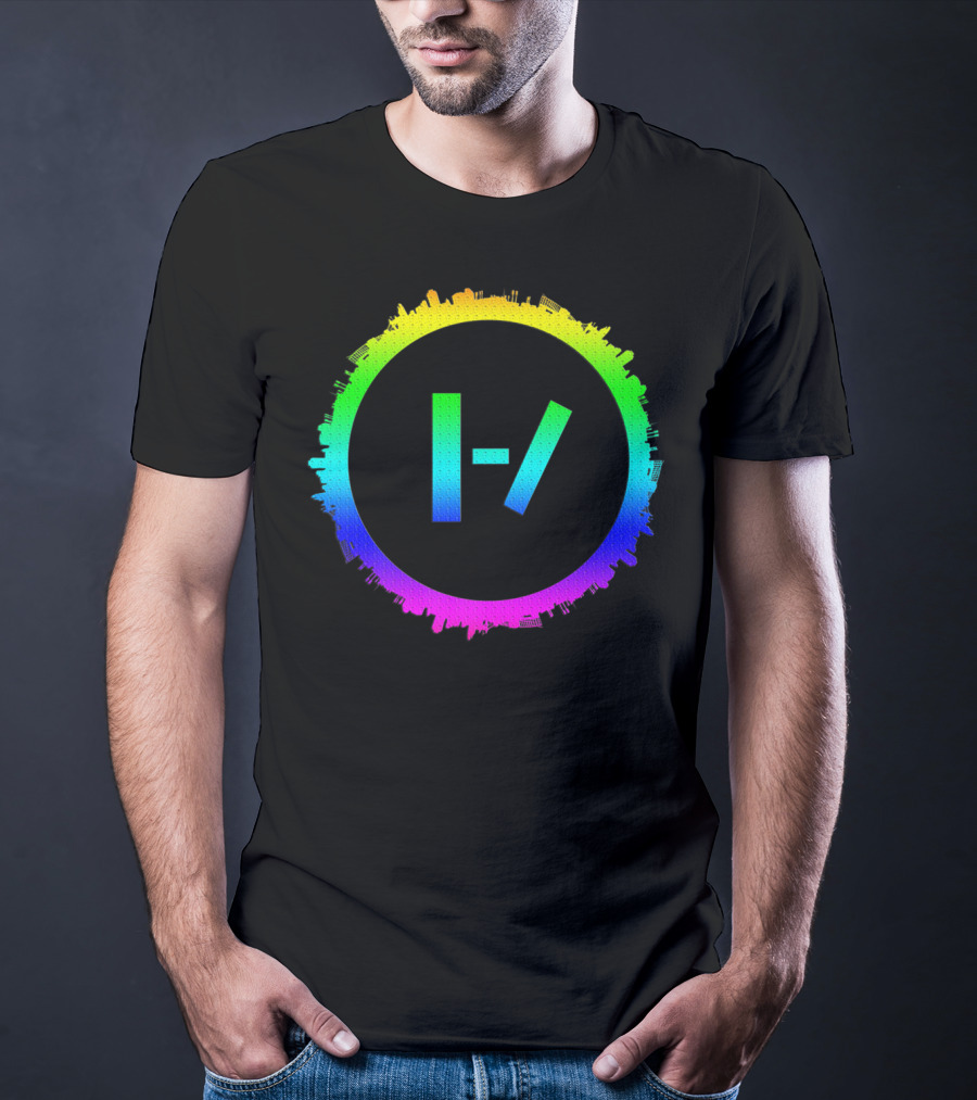 Twenty One Pilots Rainbow Cityscape Circle T-Shirt