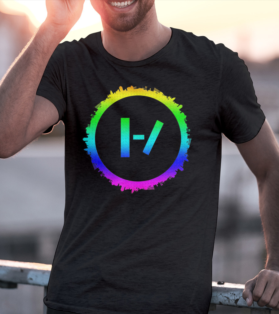 Twenty One Pilots Rainbow Cityscape Circle T-Shirt