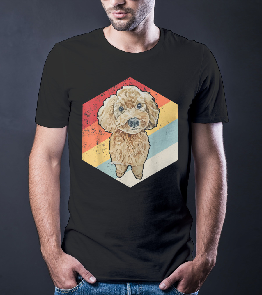 Cute Cavapoo Dog Pet Vintage Retro Stripes T-Shirt