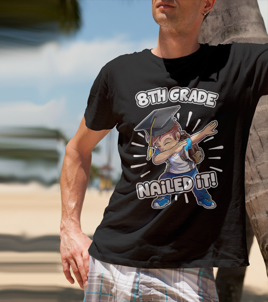 8th Grade Nailed It Graduation Dabbing Boy T-Shirt
