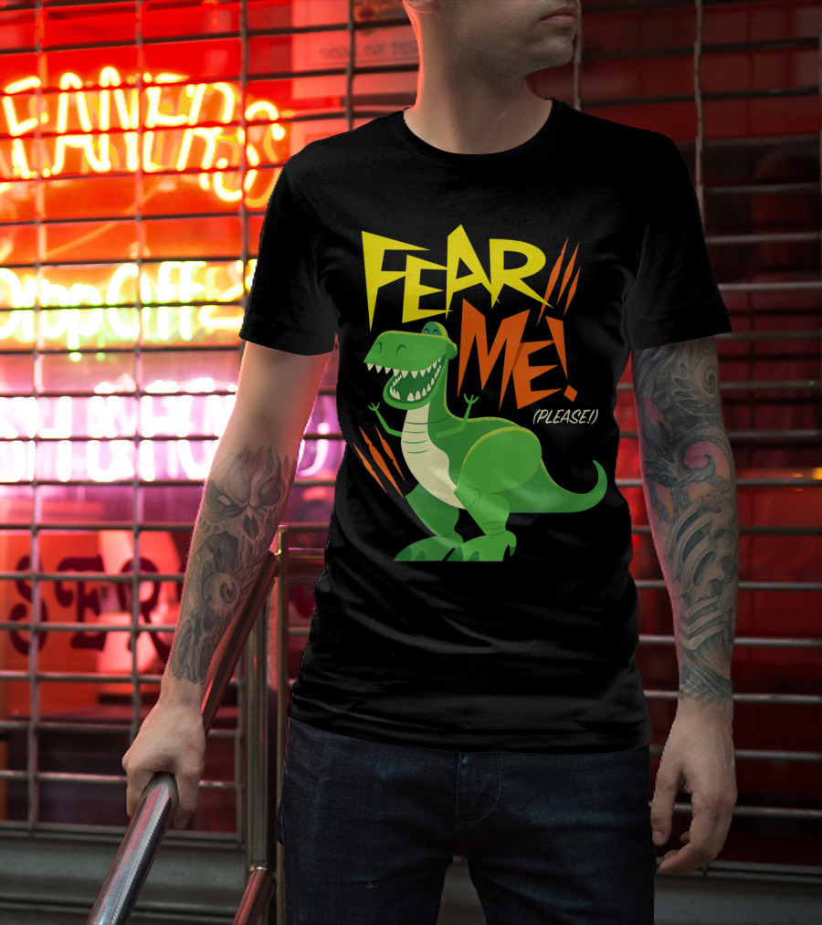 Disney Pixar Toy Story 4 Rex Fear Me Please Green Dinosaur Cartoon T-Shirt