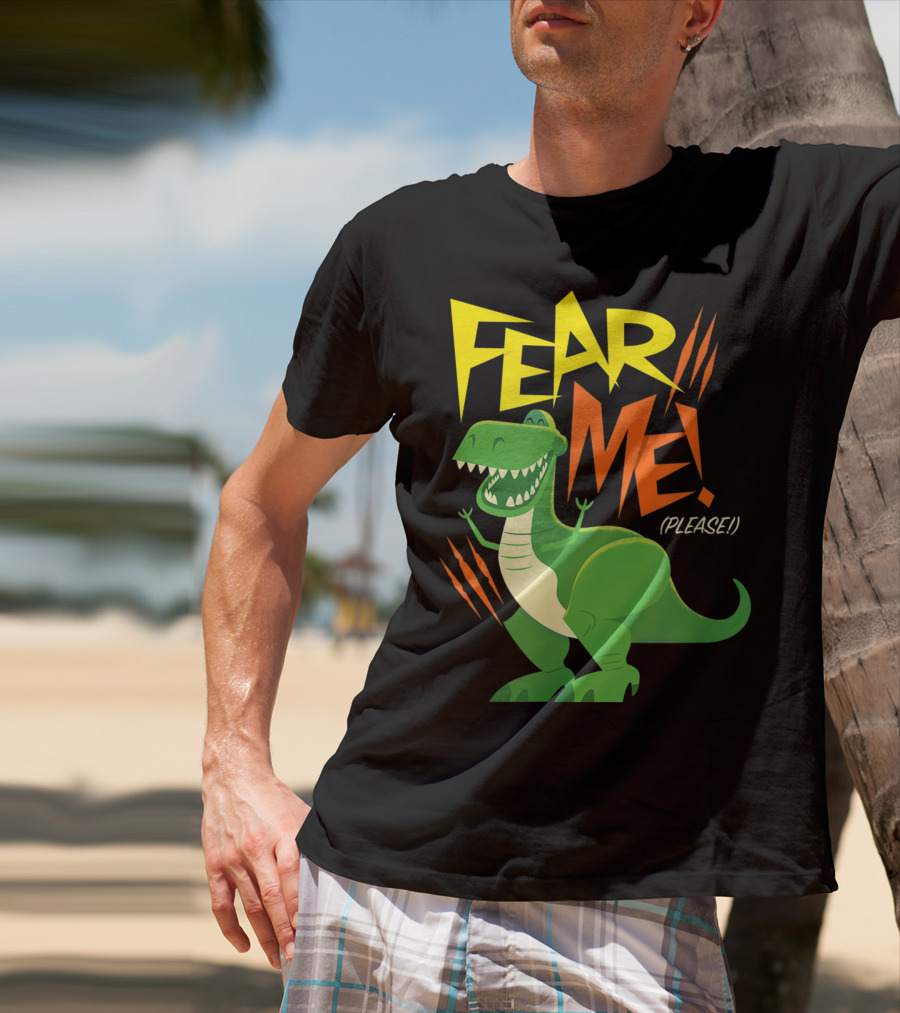 Disney Pixar Toy Story 4 Rex Fear Me Please Green Dinosaur Cartoon T-Shirt