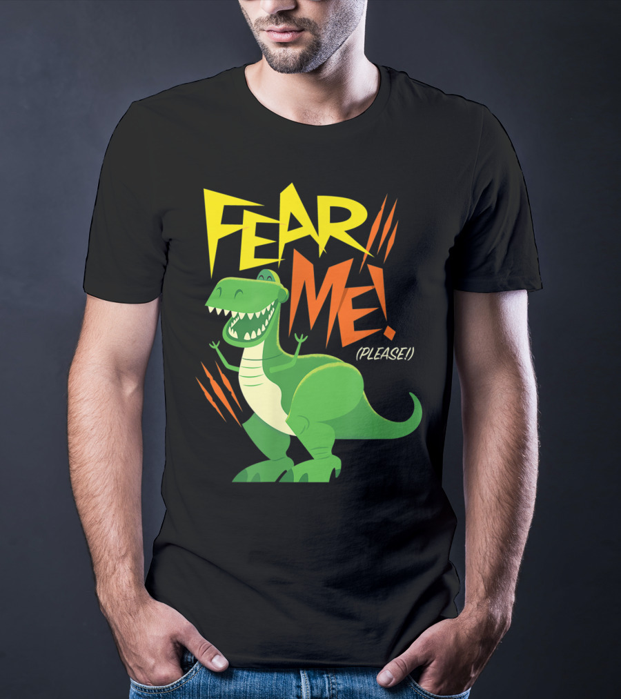 Disney Pixar Toy Story 4 Rex Fear Me Please Green Dinosaur Cartoon T-Shirt