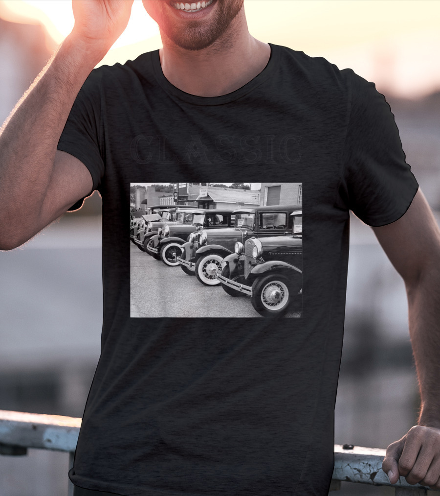 Father's Day Antique Classic Car Lineup T-Shirt