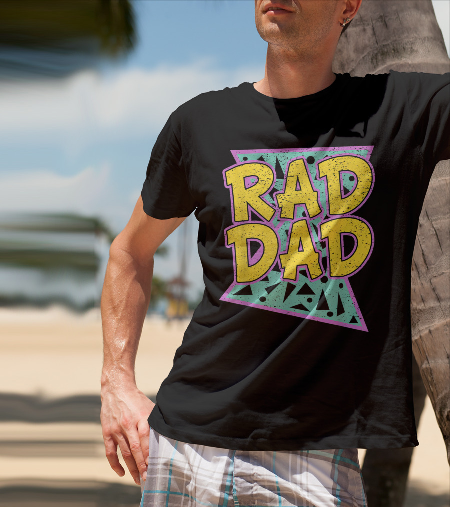 Rad Dad 80s Retro Style Father's Day T-Shirt