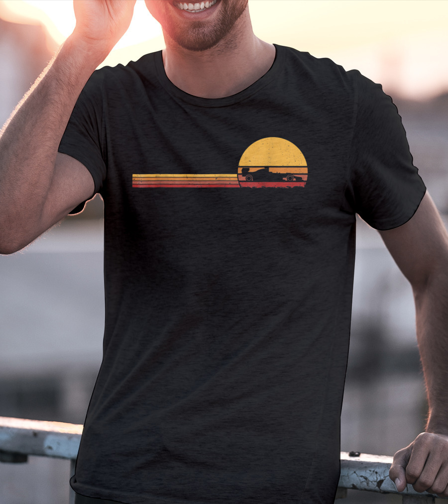 70s Vintage Formula Racing Retro Sunset T-Shirt